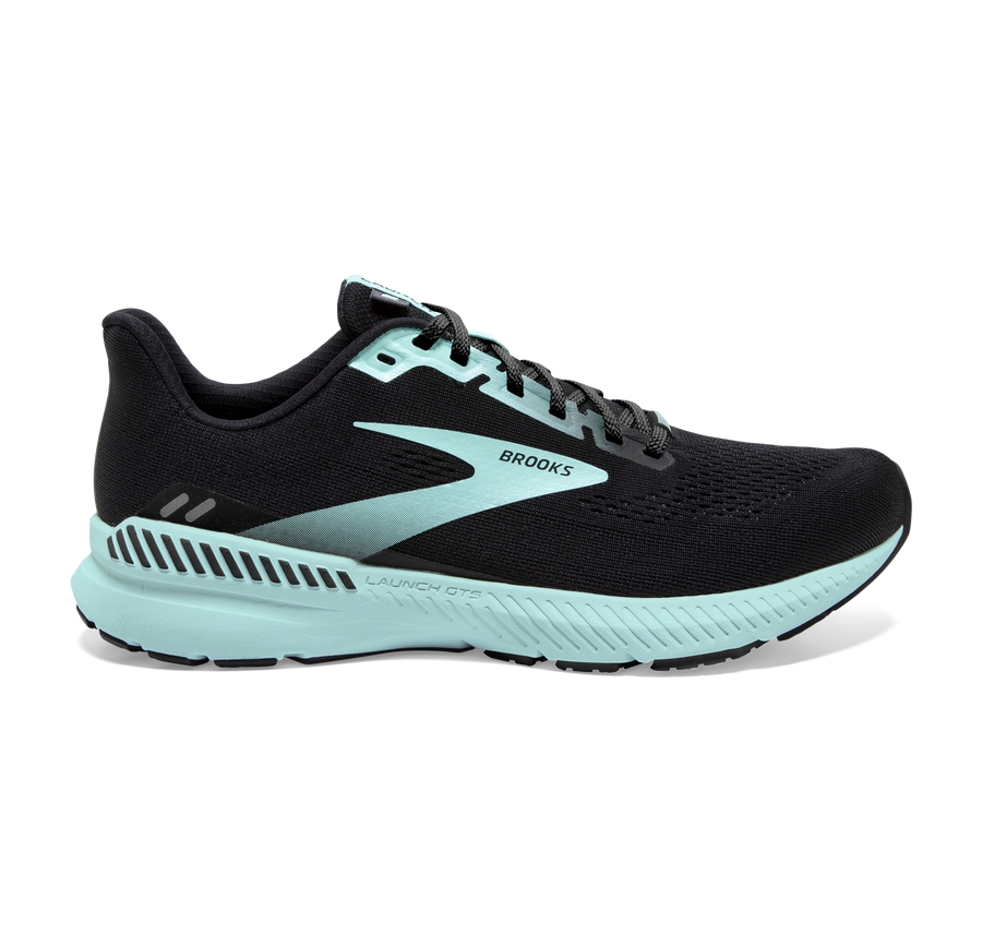 Brooks Womens Running Shoes Nz - Launch 8 GTS Energy Return Black/Turquoise ( VOBFE7924 )